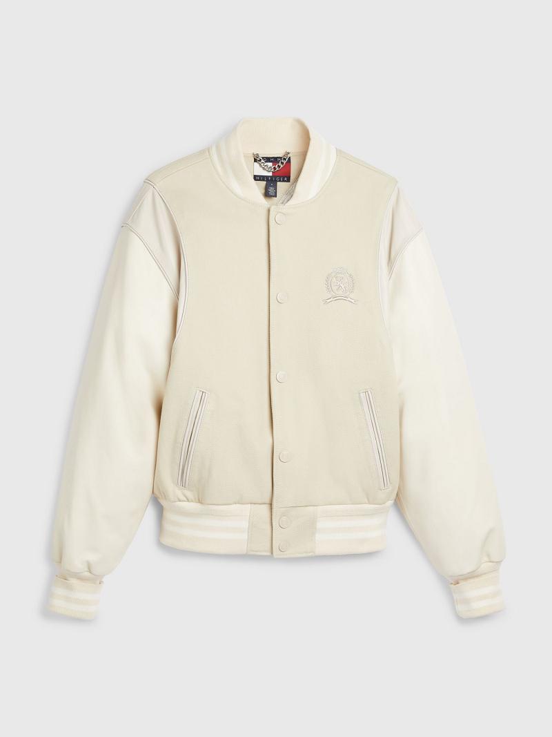 Férfi Tommy Hilfiger Tonal varsity Kabát Bézs | HU 1212VRW